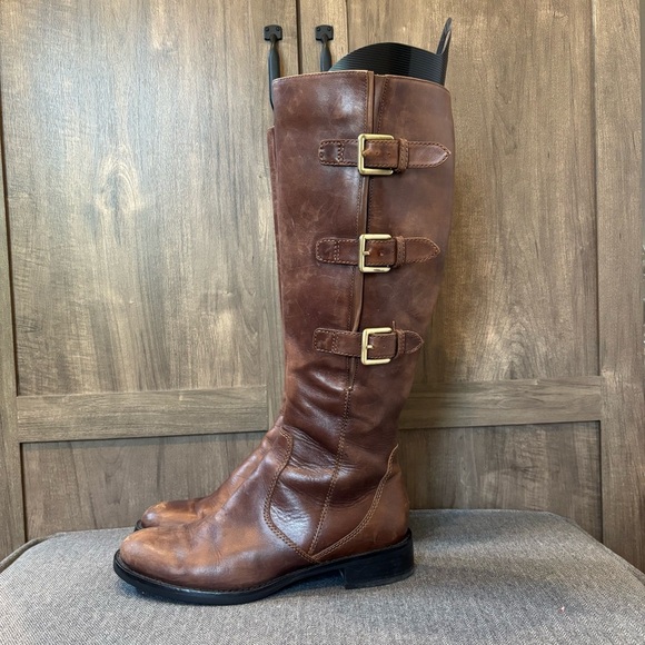 Ecco Hobart Buckle Riding Boots Knee High brown leather - Picture 1 of 15